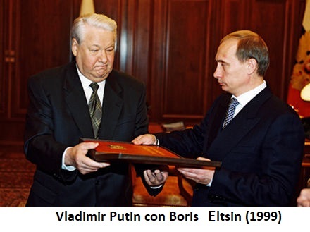 Vladimir Putin con Boris Eltsin - 1999