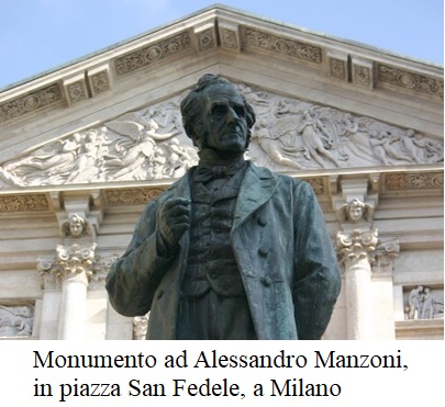 Monumento ad Alessandro Manzoni, in piazza San Fedele, a Milano