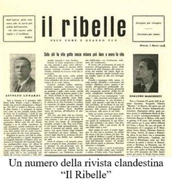 Un numero della rivista clandestina “Il Ribelle”