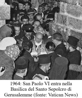 1964: San Paolo VI entra nella Basilica del Santo Sepolcro di Gerusalemme (fonte: Vatican News)