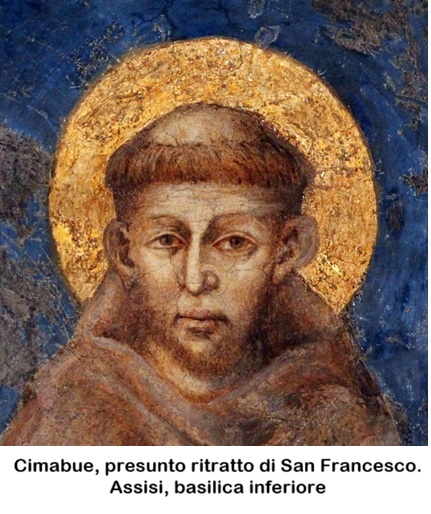 Cimabue, presunto ritratto di San Francesco. Assisi, basilica inferiore