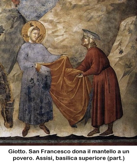 Giotto. San Francesco dona il mantello a un povero. Assisi, basilica superiore (part.)